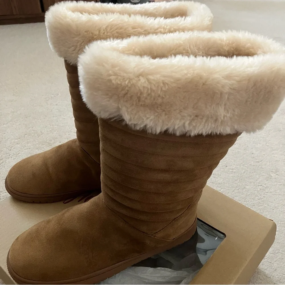 STYLE & CO Novaa Genuine Suede Boots Chestnut Women's 10